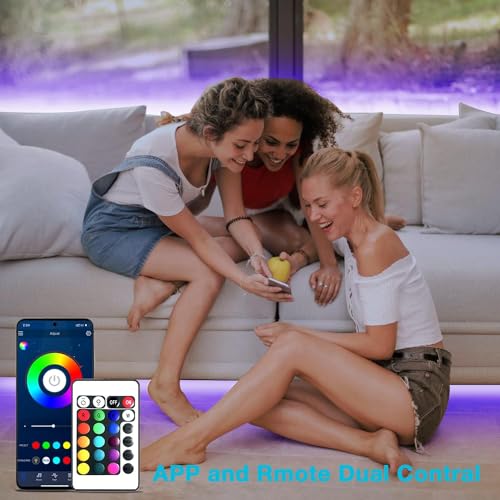 dalattin Led Lights for Bedroom 130ft(2 Rolls of 65.6ft), Led Lighting with Remote&App Control, Color Changing Led Lights ...