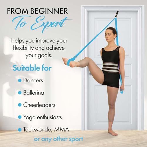 Stretching Strap With Door Anchor - Stretching Equipment to Improve Legs Flexibility - Splits Trainer For Home Ideal In Ba...