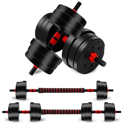 Adjustable Dumbbell Set, 44 Lbs Weights Dumbbells Sets,Barbell Weight Set with Connector, Workout Strength Training Equipm...