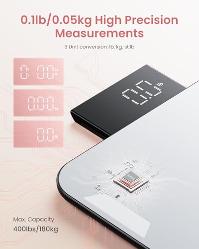 RENPHO Portable Rechargeable Scale for Body Weight, Travel Weight Scale with Travel Makeup Mirror, Slide-Out LED Display, ...