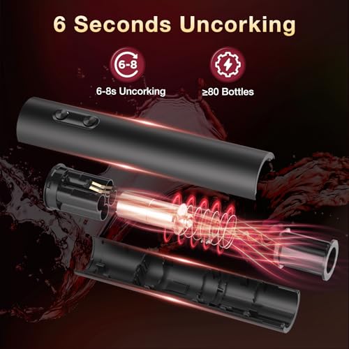BABONIR Electric Wine Opener, Automatic Corkscrew with Foil Cutter, One-Button Operation for Effortless Cork Removal, Perf...