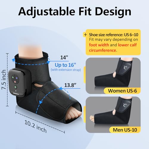 Comfytemp Air Compression Therapy Device K1007, Portable Foot Massager with Heat, Cordless Ankle Massage Boot for Pain Rel...