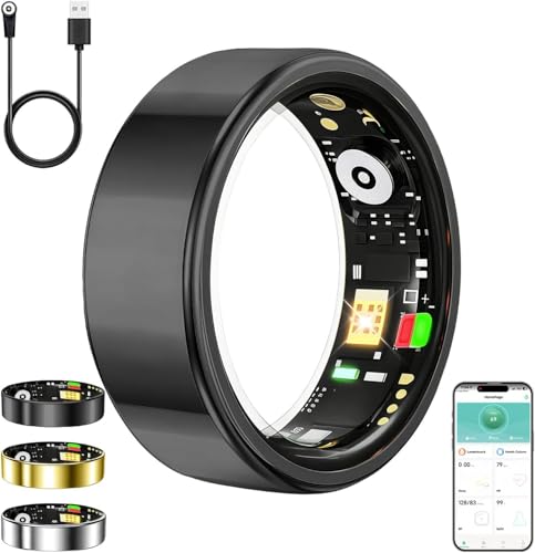 ZBNMY Smart Ring for Women Men,Fitness Tracker Ring with Heart Rate, Sleep Monitoring, Blood Oxygen, Step Counting for iOS...