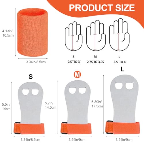 heqxwl 2PCS Gymnastics Hand Grips Gloves Wristbands, Gymnastic Hand Grips Gymnastic Bar Palm Protection and Wrist Support ...
