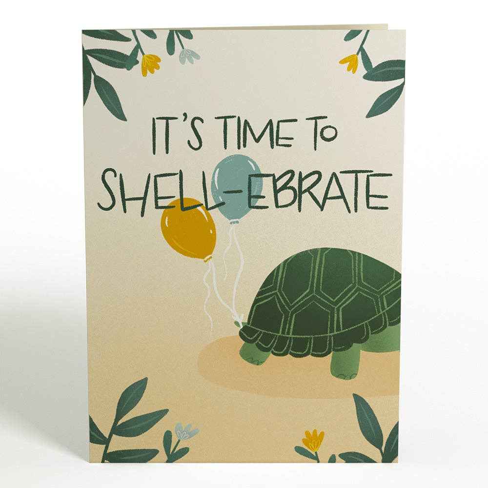Shell-ebrate Birthday Turtle 5''x7'' Card, Birthday Cards