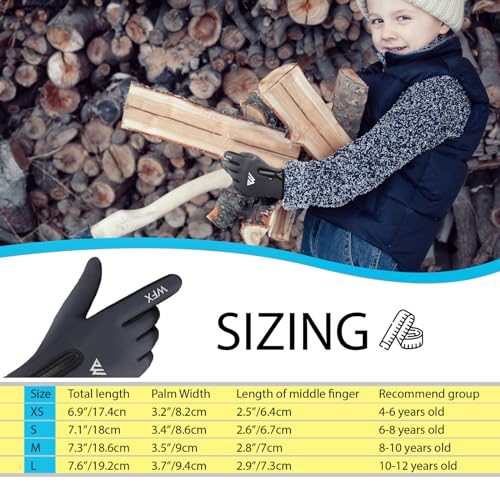 WESTWOOD FOX Cycling Gloves for Kids Thermal Winter Boy Girl Windproof Anti-Slip, Touchscreen Gloves with Palm Grip for Cy...