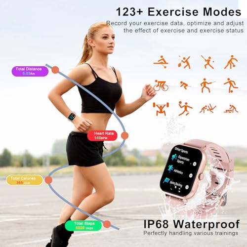 Smart Watch for Men Women Compatible with IOS Android Phone, 1.83" Full Touchscreen IP68 Waterproof Smart Watches,Fitness ...
