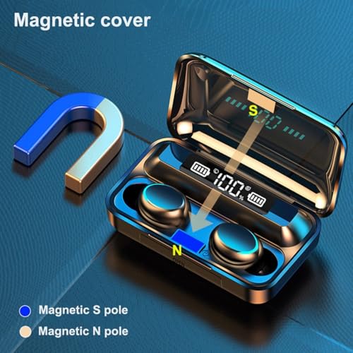 BSWLMDD Wireless Earbuds, Bluetooth 5.3 Headphones, Touch Control Noise Cancellation, HiFi Stereo with LED Display Chargin...