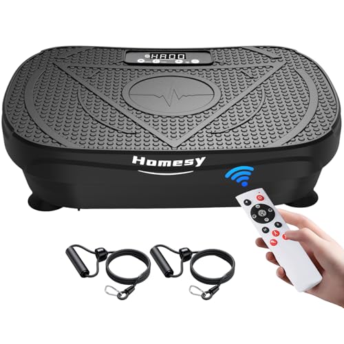 Homesy Vibration Plate Exercise Machine, Vibrating Plate for Lymphatic Drainage, Full Body Shake Platform Board for Home F...