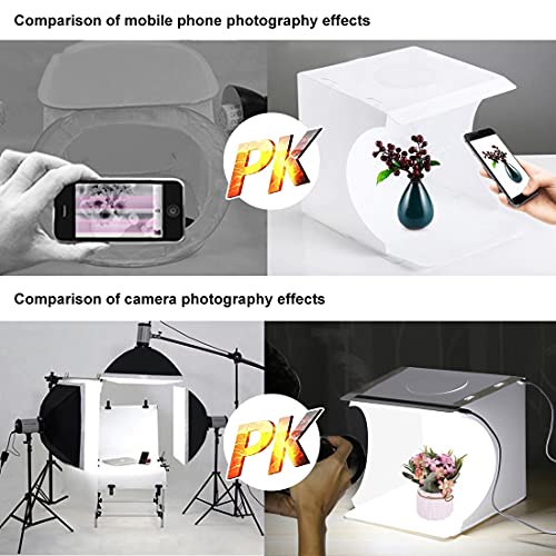 Photo Light Box 10" Portable Folding Photography Light Tent kit with 2 Light Bar -40pcs LED Light and 6 Kinds Color Backgr...