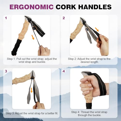 COVACURE Hiking Poles - Aluminum Alloy 7075 Trekking Poles Collapsible with Telescopic,Lightweight & Foldable Collapsible ...