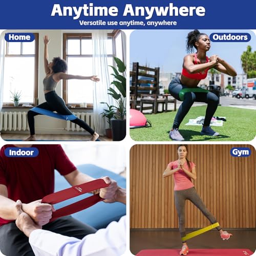 Resistance Bands for Working Out - Exercise Bands Set with Workout Guide - Fabric Elastic Bands for Physical Therapy - Fit...