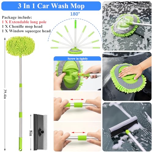 AUTODECO 42Pcs Car Wash Detailing Kit Cleaning Set with Foam Gun Sprayer, Long-Handle Brush, Collapsible Bucket, Large Was...