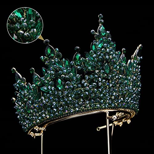 Large Tiaras and Crowns for Women Crystal Tall Pageant Crowns Rhinestone Royal Queen Headband Princess Quinceanera Headpie...