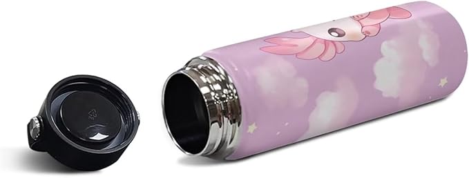 ZOUTAIRONG Axolotl Insulated Water Bottle 18 oz for Girls Water Bottles for Travelling, Camping, Cycling Water Bottle Vacuum Cup Reusable Water Bottle Kids Gifts Animal Pink