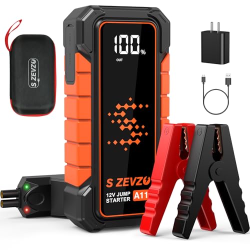 S ZEVZO A11 Jump Starter, Upgraded 5000A Car Battery Jumper Starter Portable (10.0L Gas & 7.0L Diesel Engines) with Booste...