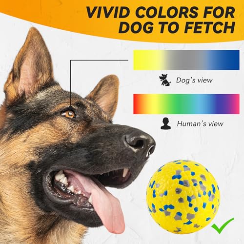 FUSOTO 2Pcs Dog Balls, Tennis Balls for Dog Aggressive Chewers, for Large Medium Small Puppy, Training Catch&Fetch, Water ...