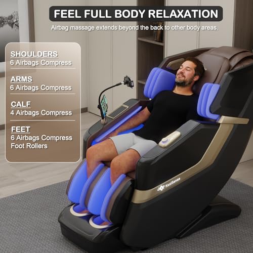 KoziSense KZ-313 2026 Heated Jade Roller Massage Chair Full Body, Deep Zero Gravity SL-Track with Heat, 12 Auto Modes, 6 C...