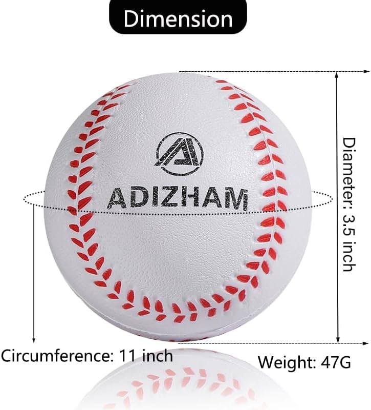 Practice Foam Baseballs - 11 inch Softballs for Youth Beginners, Perfect for Batting and Fielding Training, Pack of 6 with Mesh Bag Included
