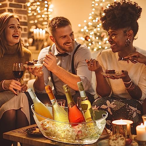 Ice Bucket for Parties 5.5 Liter Large Clear Champagne Beer Tub Mimosa Bar Supplies Kit Acrylic Plastic Wine Beverage Buck...