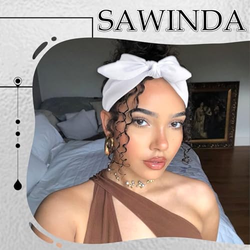 SAWINDA 3Pack Black Bow Headbands for Women Boho Wide Head Bands for Women's Hair Valentines Non Slip Elastic Hair Bands S...