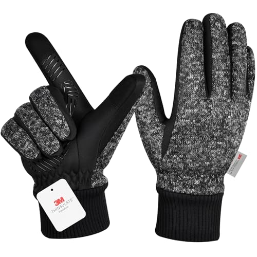 MOREOK Winter Gloves for Men/Women -10°F 3M Thinsulate Warm Touch Screen Snow Ski Bicycle Bike Gloves for Driving/Cycling/...