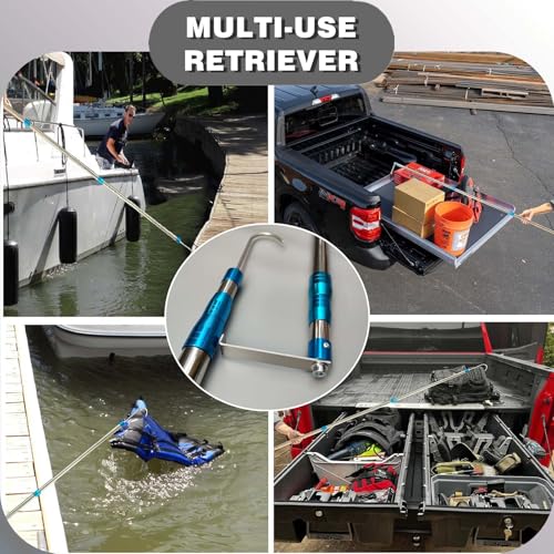 Bytcew Cargo Grabber Reach Retriever Tool, 6.3 Ft Heavy Duty Truck Bed Accessories Telescoping Pull Pole with Hooks, Used ...