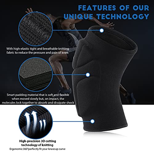 Racbeuk Volleyball Knee Pads,Knee Compression Sleeve Support for Men Women with High Protection Pads,Professional Grade Kn...