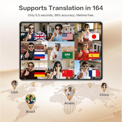 AI Smart Glasses with Chat GPT, AI Translation Glasses with 164 Language, Classic Aviator Sunglasses with Voice Assistant/...