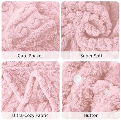 Dgsfmi Wearable Blanket Poncho Cape Wrap for Adult, Cozy Sherpa Fleece Pocketed Shawl TV Throw Blankets for Office and Lou...