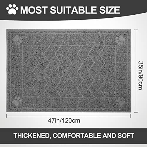 Motsamla Cat Litter Mat, Litter Trapping Mat Soft on Kitty Paws, 47" x 35" Kitten Litter Box Mat for Cleaner Floors, Water...