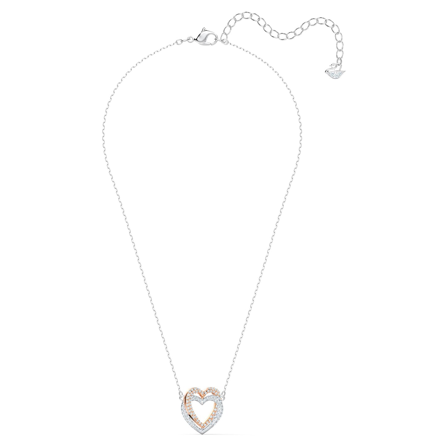 Swarovski Hyperbola Pendant Necklace for Women, with a Mixed Metal Plated Finish and Clear Crystal Pav