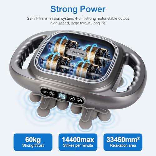 IeBilif Massage Gun, 22 Head Foot Back Neck Shoulder Massager with Adjustable Multi-Modes & Intensities, Fascia Gun for At...