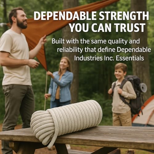 100 Ft Heavy Duty Braided Cotton Rope Clothesline Approximately #6 1/4" 6 mm Multi Purpose Home Boat Camping