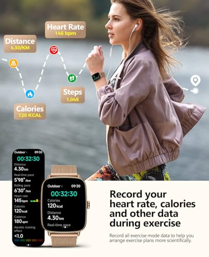 SOUYIE Smart Watch for Women Men, 1.85" AI Voice Smartwatch, 24/7 Heart Rate Monitor, Stress/SpO2/Sleep Tracker, IP68 Wate...