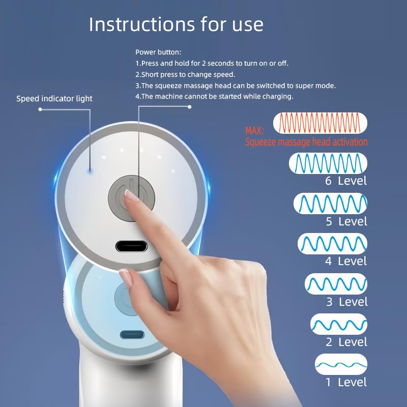 YUESHANHE Massage Gun, Electric Massager, Suitable for Whole Body to Relieve Fatigue, Replaceable Massage Head Impact Mass...