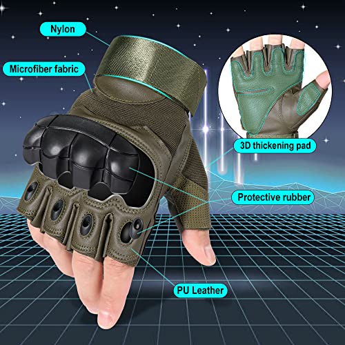 WTACTFUL Tactical Fingerless Gloves for Motorbike Motorcycle Cycling Climbing Hiking Hunting Gloves