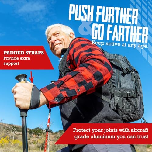 Hiking Trekking Poles, 2 Pack Lightweight, Collapsible Trekking Poles for Snowshoe & Backpacking Gear, Walking Sticks for ...