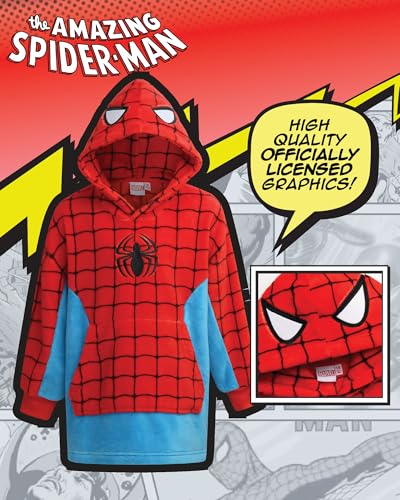 Disney Kids Oversized Hoodies - Spider-Man Lilo & Stitch Mickey Mouse Plush Wearable Blanket Hoodie for Boys & Girls (5-12)