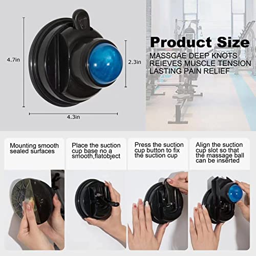Mountable Body Massage Ball Roller with Suction Cup, Pain Relief for Back, Neck, Shoulder Tension