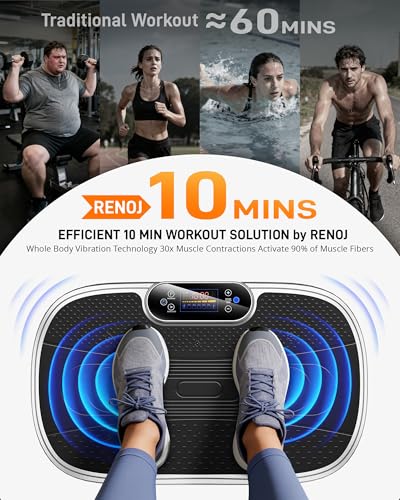 Vibration Plate Exercise Machine for Weight Loss and Lymphatic Drainage - 330lbs Capacity Vibrating Platform for Home Gym ...