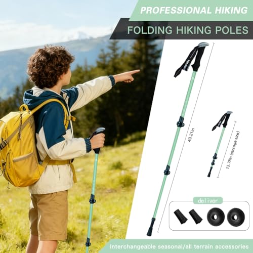 Yourjoy Hiking Trekking Poles for Kids, 2 Pack Anti Shock, Adjustable, Collapsible Hiking Poles for Trekking or Walking, L...