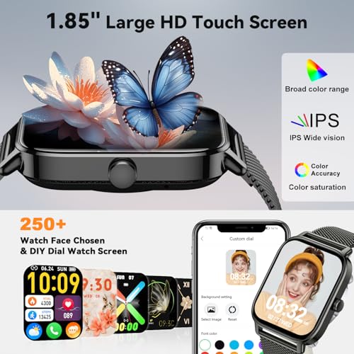 Smart Watch for Men Women Fitness Tracker: Waterproof Bluetooth Call Answer Make Smart Watches for Android iPhone Digital ...