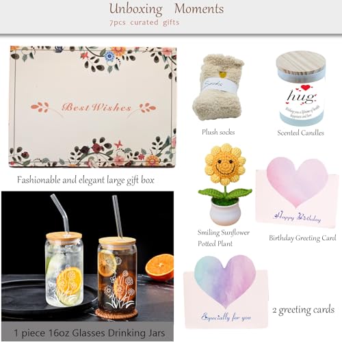 Get Well Soon Care Package Valentine's Day Gifts Baskets for Women,Happy Birthday Feel Better Sympathy and Thank You Gifts...
