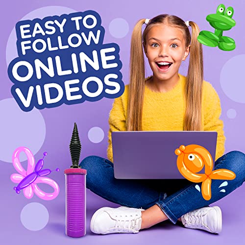 Learn & Climb DIY Balloon Animal Kit for Beginners. Fun Twisting & Modeling Activity for Party. Makes 30+ Sculptures, Pump...