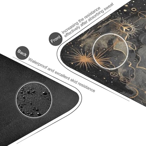 GOODOLD Astrological Pattern Yoga Mat, 71 x 26 Inch Non-slip Yoga Mats Folding Travel Exercise Mat Indoor Outdoor Gym Pila...