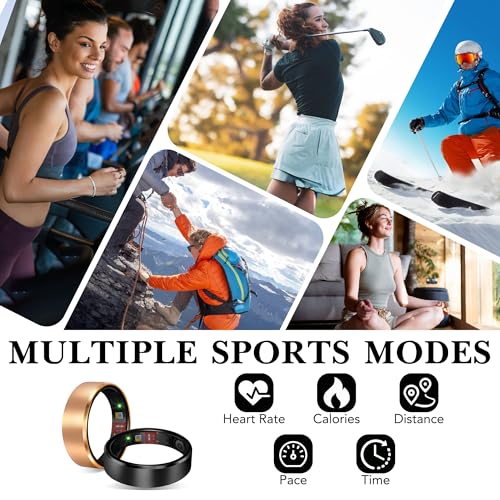 Smart Health Ring 2.0 for Women Men, Slim Scratch & Fingerprint Resistant Design,Efficient Chip Fitness Tracker, Monitors ...