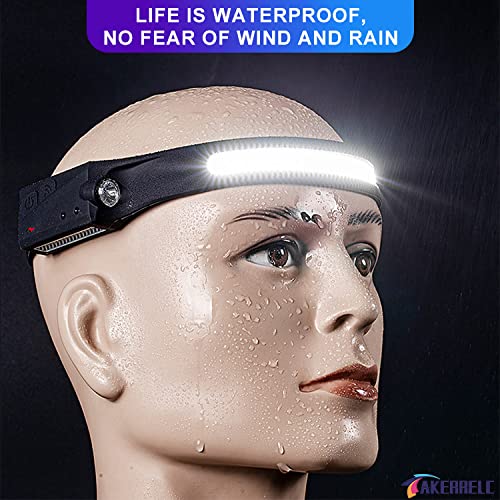 akerrelc Rechargeable Headlamps 1200 Lumens 12 Hours Battery Life Grey 2PCS Silicone Rubber Model LX200