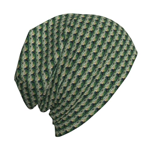 Retro Bicycle Print Winter Beanie Hat Men Women Soft Lightweight Thermal Cap for Outdoor Skiing Wear Black
