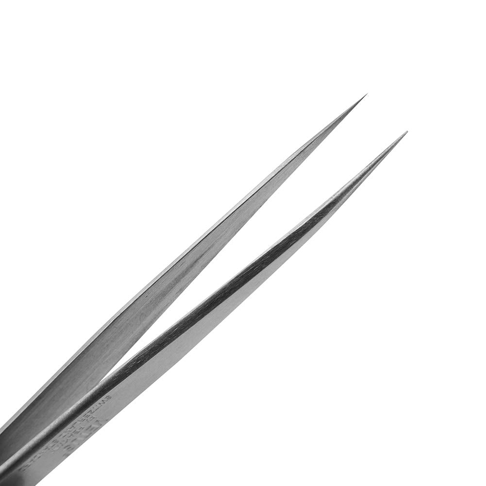 LASHVIEW Lash Tweezer, Vetus Straight Pointed Eyelash Tweezers for Profissional Grafting Eyelash Extension, Stainless Steel Need